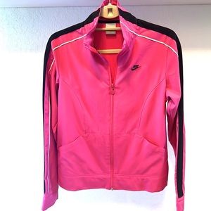 Vintage NIKE Pink Track Jacket black White stripes Sz S